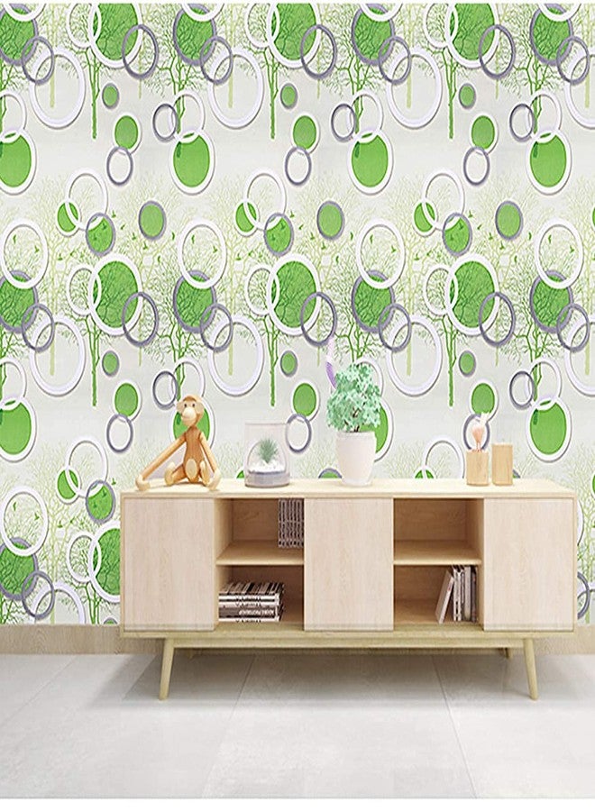 ANNACREATIONS Self Adhesive Wallpaper Waterproof Vinyl Stickers PVC Wall Papers (18''inches x 120'' inches) (Circle Green) - Image 3